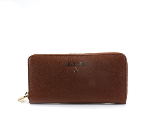 PATRIZIA PEPE Portafoglio Zip Around Logo Marrone Soft Brown CQ4879L001-B734 - Sandrini Calzature e Abbigliamento