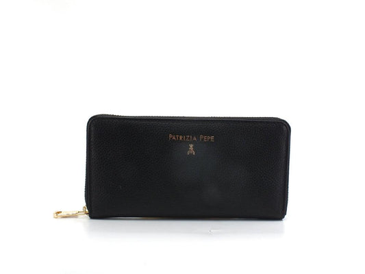 PATRIZIA PEPE Portafoglio Zip Around Logo Nero Black CQ4879L001-K103 - Sandrini Calzature e Abbigliamento