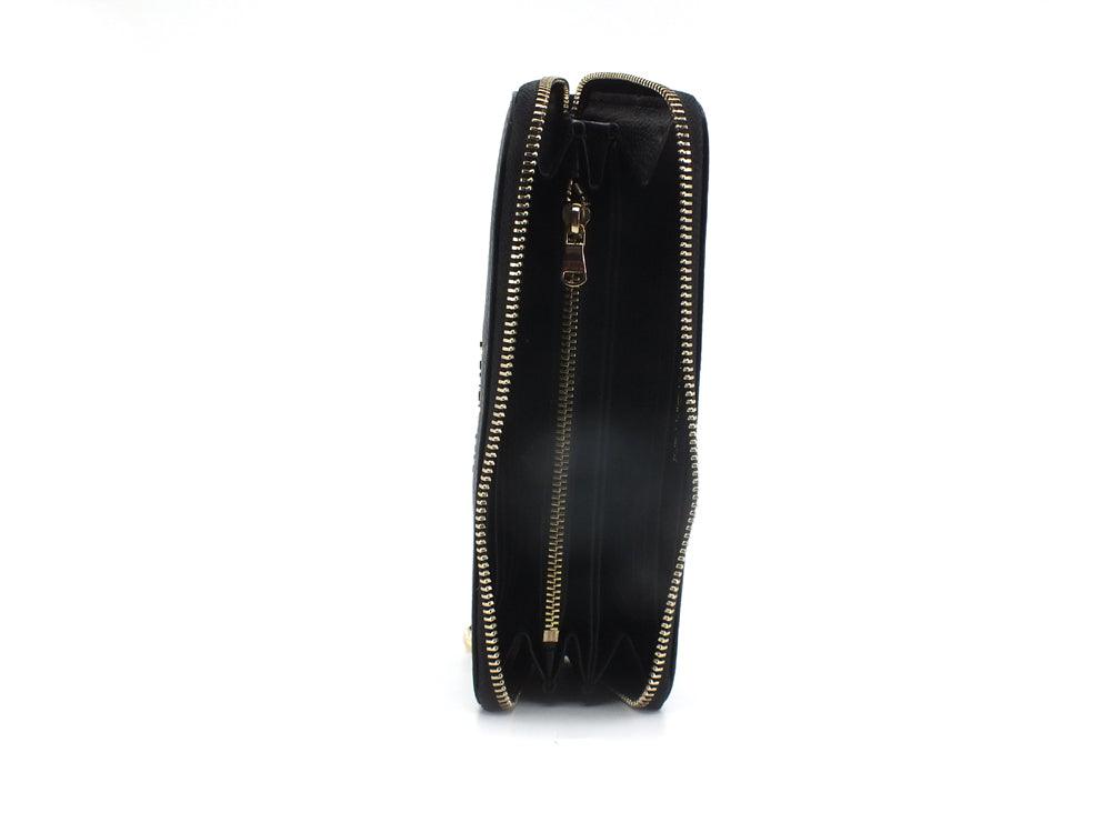 PATRIZIA PEPE Portafoglio Zip Around Logo Nero Black CQ4879L001-K103 - Sandrini Calzature e Abbigliamento