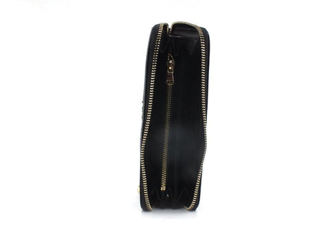 PATRIZIA PEPE Portafoglio Zip Around Logo Nero Black CQ4879L001-K103 - Sandrini Calzature e Abbigliamento