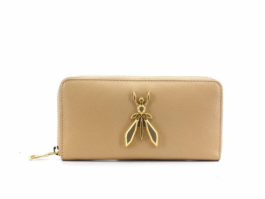 PATRIZIA PEPE Portafoglio Zip Around Logo Pompei Beige 2VA020-A4U8G - Sandrini Calzature e Abbigliamento