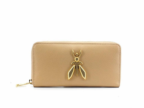 PATRIZIA PEPE Portafoglio Zip Around Logo Pompei Beige 2VA020-A4U8G - Sandrini Calzature e Abbigliamento