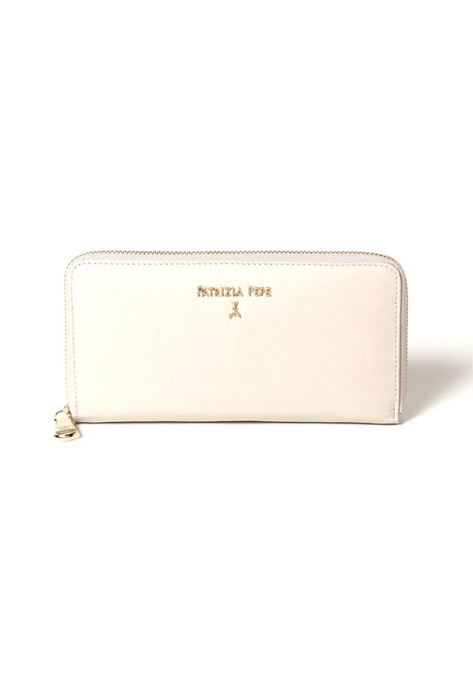 PATRIZIA PEPE Portafoglio Zip Donna Off White CQ4879-L001 - Sandrini Calzature e Abbigliamento