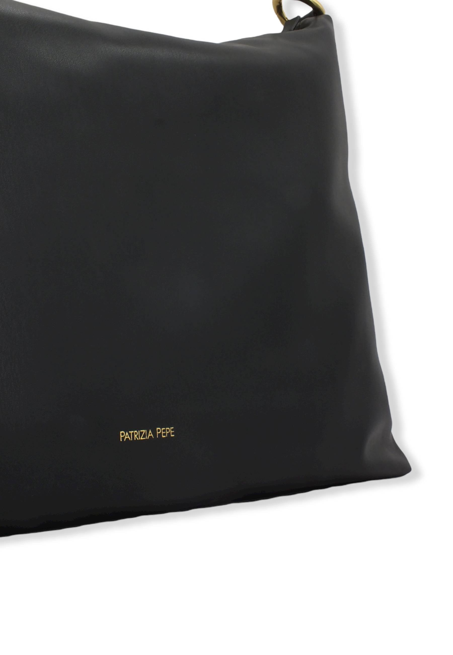 PATRIZIA PEPE Shopper Large Borsa Beige Black Nero 8B0063-E005 - Sandrini Calzature e Abbigliamento