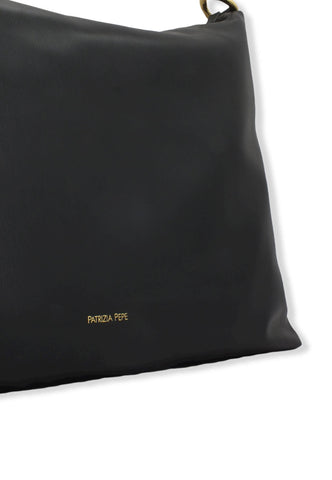 PATRIZIA PEPE Shopper Large Borsa Beige Black Nero 8B0063-E005 - Sandrini Calzature e Abbigliamento