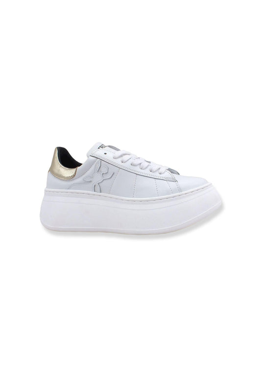 PATRIZIA PEPE Sneaker Donna Leather White Gold 8Z0064-L011 - Sandrini Calzature e Abbigliamento
