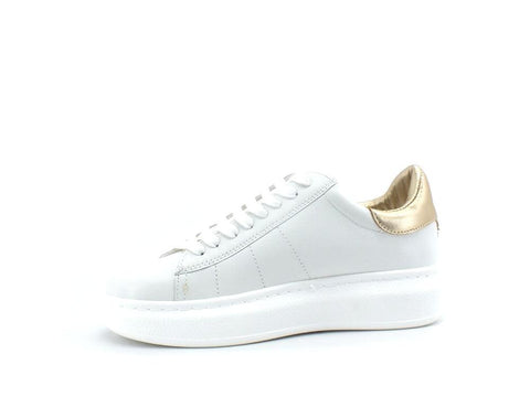 PATRIZIA PEPE Sneaker Logo Ape White Gold CZ9708L011-F1WS - Sandrini Calzature e Abbigliamento