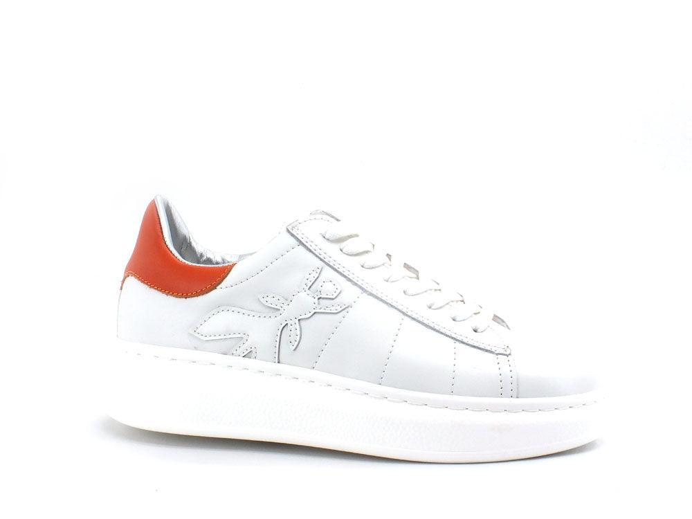 PATRIZIA PEPE Sneaker Logo Ape White Orange Bianco CZ9708L011-FB03 - Sandrini Calzature e Abbigliamento