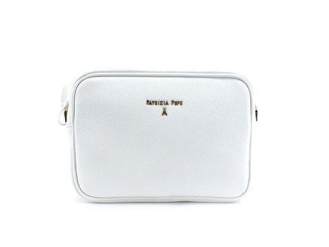 PATRIZIA PEPE Tracolla Borsa Zip Logo Bianco CB8985L001-W146 - Sandrini Calzature e Abbigliamento
