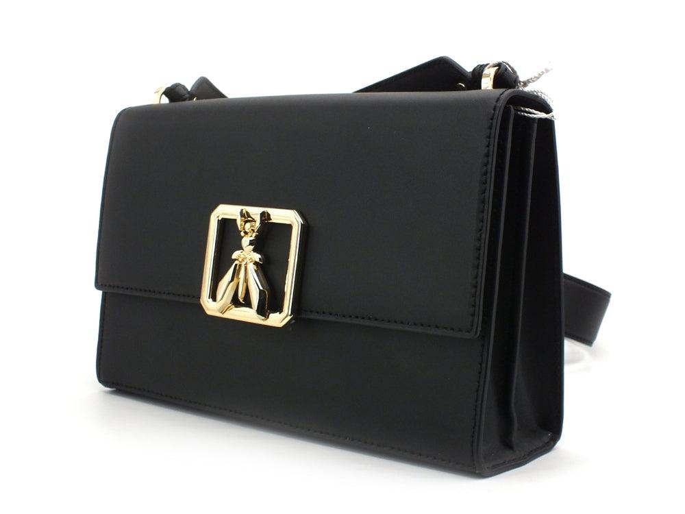 PATRIZIA PEPE Tracolla Pelle Logo Black Gold 2VA149-A8W9G - Sandrini Calzature e Abbigliamento