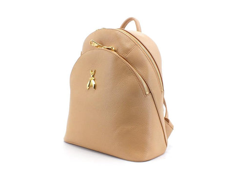 PATRIZIA PEPE Zaino Backpack Pelle Logo Pompei Beige 2VA056-A4U8G - Sandrini Calzature e Abbigliamento