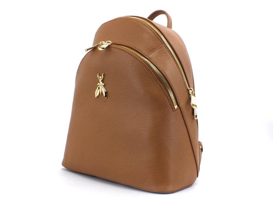 PATRIZIA PEPE Zaino Pelle Zip Logo Cuoio 2VA056-A4U8 - Sandrini Calzature e Abbigliamento