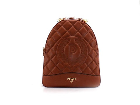 POLLINI Backpack Zaino Logo Catena Marrone Terra SC4557PP0ESB0200 - Sandrini Calzature e Abbigliamento