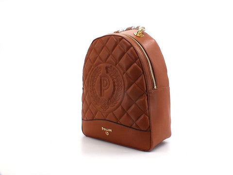 POLLINI Backpack Zaino Logo Catena Marrone Terra SC4557PP0ESB0200 - Sandrini Calzature e Abbigliamento