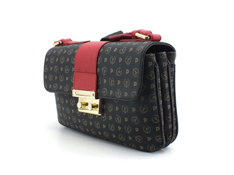 POLLINI Borsa Baguette Heritage Loghi Nero Rosso TE8452PP0BQ1100B - Sandrini Calzature e Abbigliamento