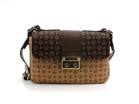 POLLINI Borsa Baguette Loghi Printed Marrone Crema TE8452PP0BQ5330A - Sandrini Calzature e Abbigliamento