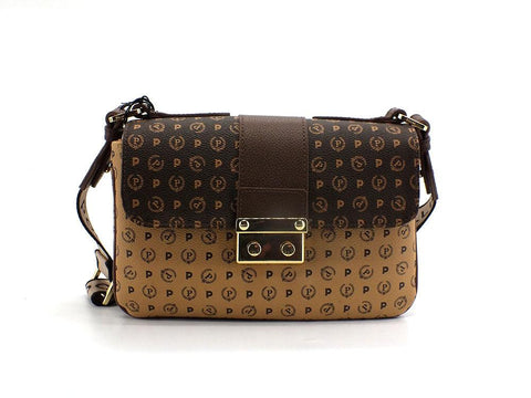 POLLINI Borsa Baguette Loghi Printed Marrone Crema TE8452PP0BQ5330A - Sandrini Calzature e Abbigliamento