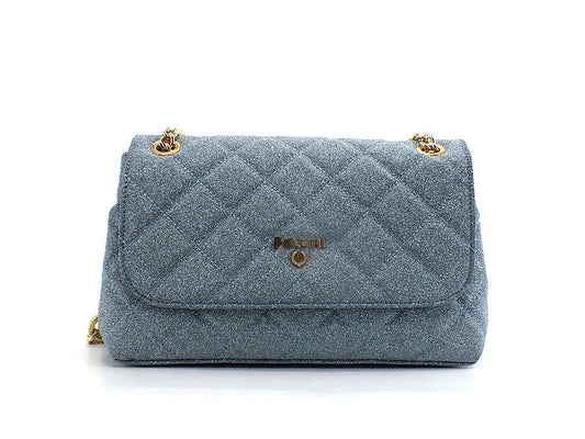 POLLINI Borsa Crossbody Flap Logo Gold Blu Lago SC4501PP0ESE170A - Sandrini Calzature e Abbigliamento