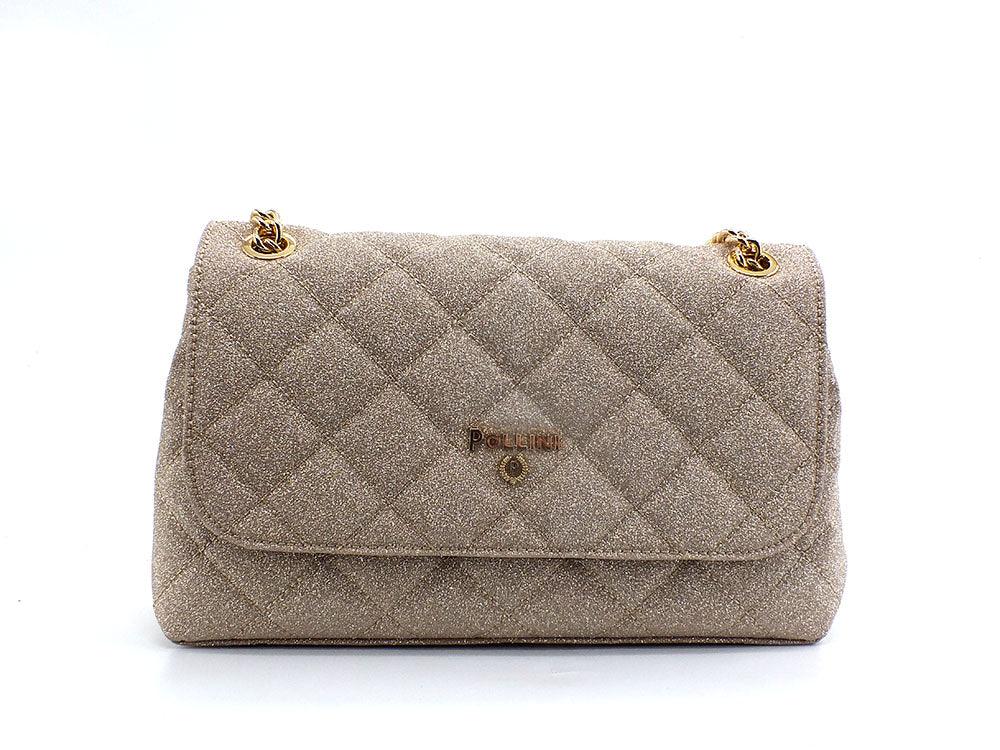 POLLINI Borsa Crossbody Flap Logo Gold Oro SC4501PP0ESE190A - Sandrini Calzature e Abbigliamento
