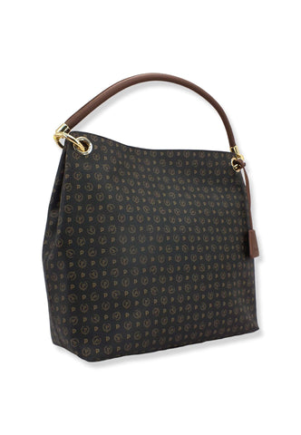 POLLINI Borsa Hobo Loghi Nero Marrone TE8409PP02DQ1100D - Sandrini Calzature e Abbigliamento