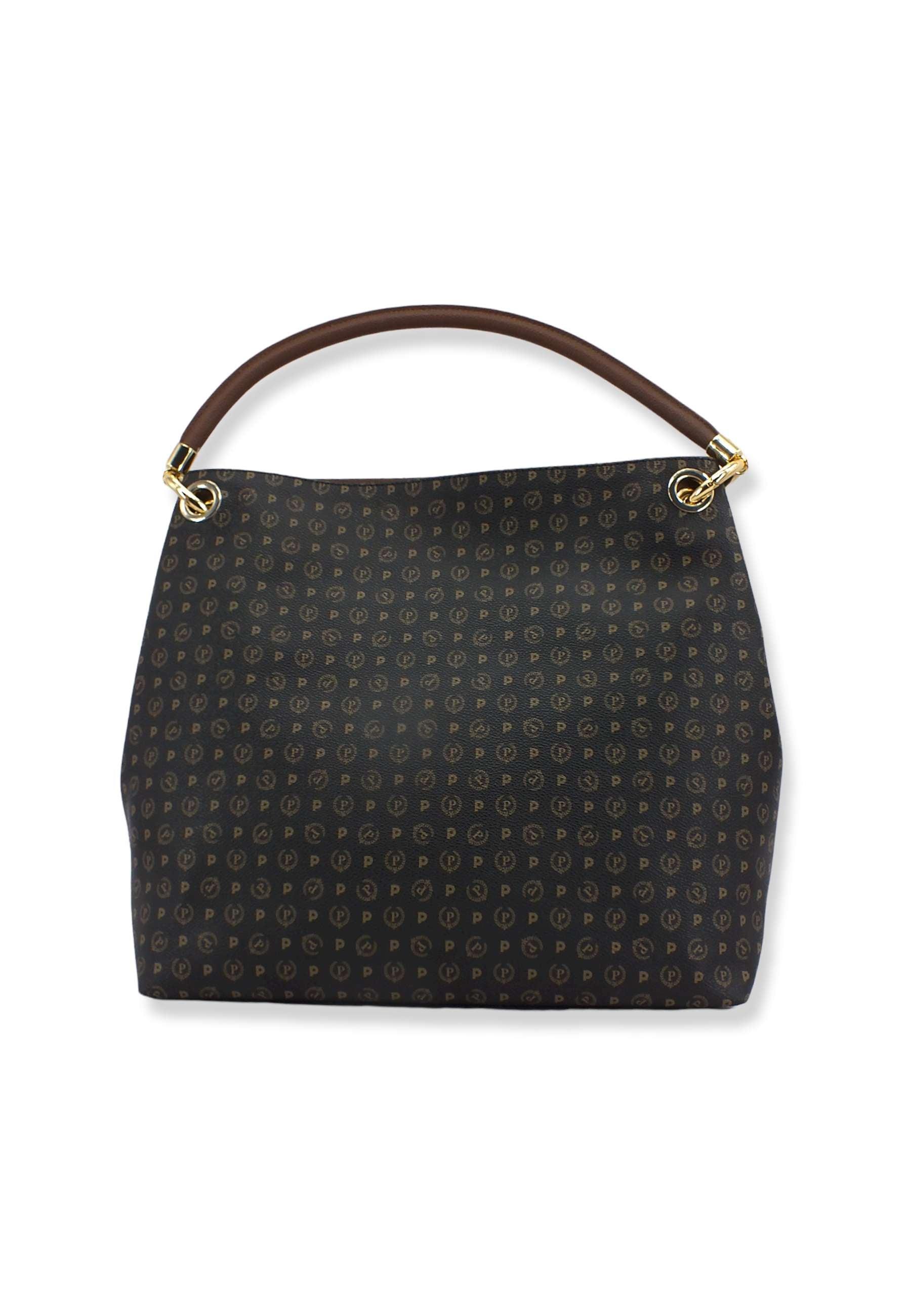POLLINI Borsa Hobo Loghi Nero Marrone TE8409PP02DQ1100D - Sandrini Calzature e Abbigliamento