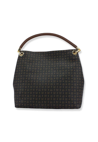 POLLINI Borsa Hobo Loghi Nero Marrone TE8409PP02DQ1100D - Sandrini Calzature e Abbigliamento