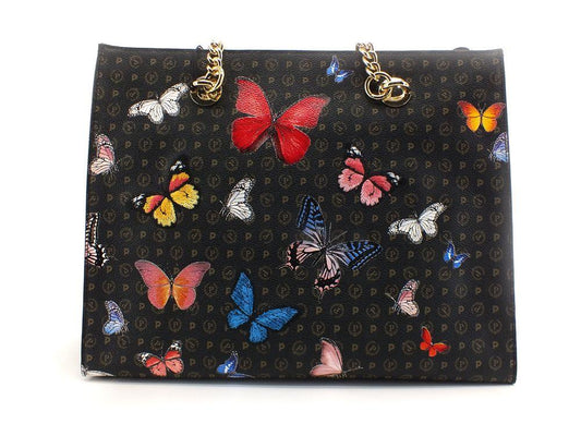 POLLINI Borsa Loghi Butterfly Shopper Nero Multi TE8472PP0DQ4600A - Sandrini Calzature e Abbigliamento