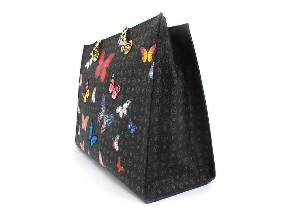 POLLINI Borsa Loghi Butterfly Shopper Nero Multi TE8472PP0DQ4600A - Sandrini Calzature e Abbigliamento