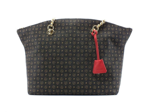 POLLINI Borsa Loghi Printed Catena Nero Rosso TE8408PP02Q1100B - Sandrini Calzature e Abbigliamento