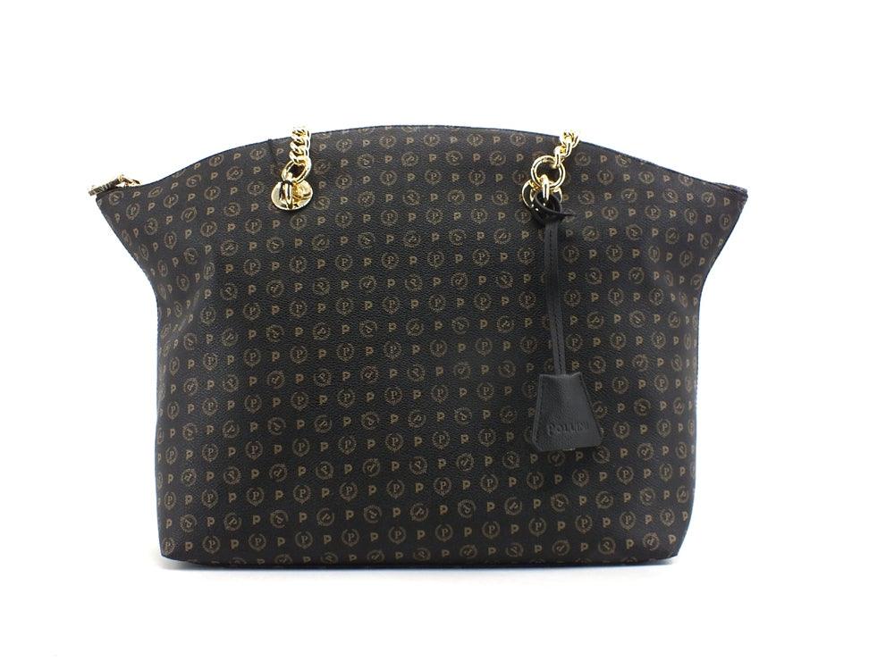 POLLINI Borsa Loghi Tracolla Nero TE8408PP02Q1100A - Sandrini Calzature e Abbigliamento