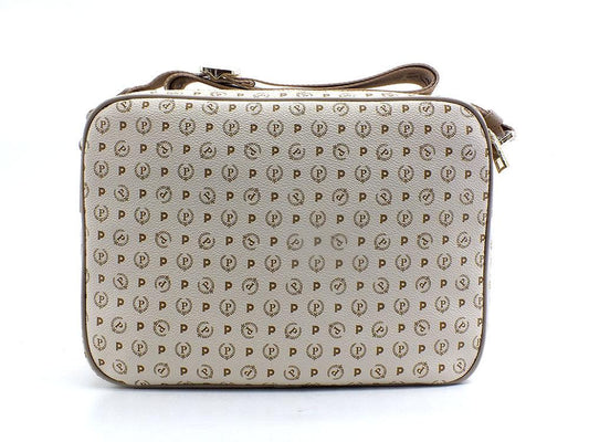 POLLINI Borsa Messenger Triple Zip Loghi Avorio Ghiaccio TE8402PP02Q1110A - Sandrini Calzature e Abbigliamento