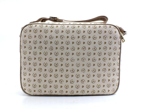 POLLINI Borsa Messenger Triple Zip Loghi Avorio Ghiaccio TE8402PP02Q1110A - Sandrini Calzature e Abbigliamento