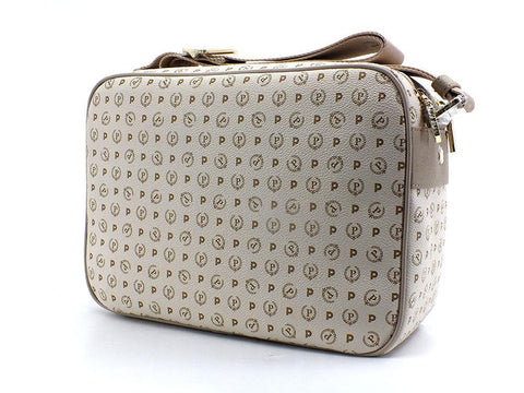 POLLINI Borsa Messenger Triple Zip Loghi Avorio Ghiaccio TE8402PP02Q1110A - Sandrini Calzature e Abbigliamento