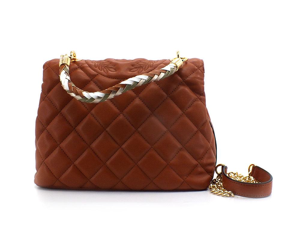 POLLINI Borsa Saddle Flap Logo Gold Marrone Terra SC4556PP0ESB0200 - Sandrini Calzature e Abbigliamento