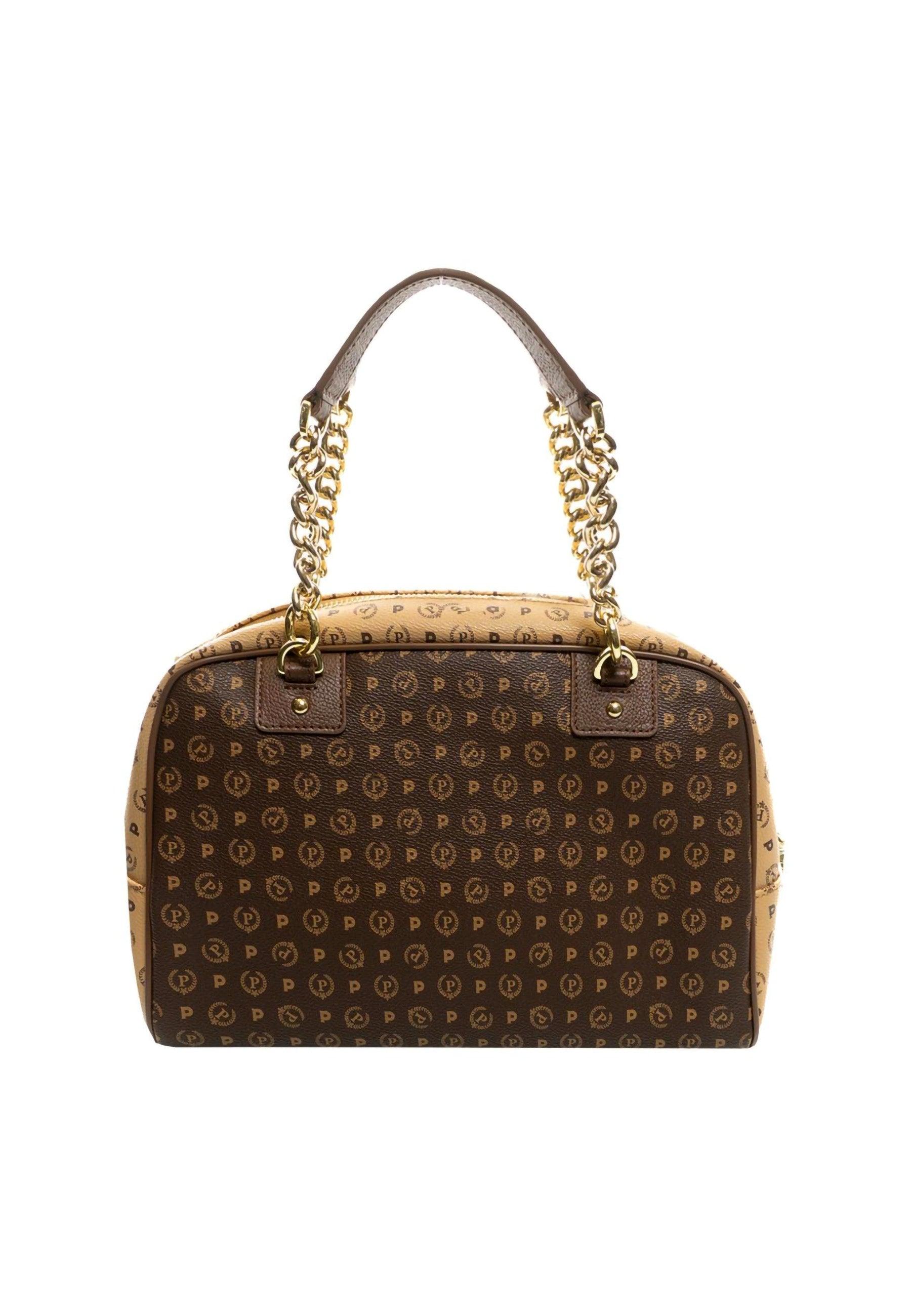 POLLINI Borsa Satchel Marrone Crema TE8491PP0FQ5330A - Sandrini Calzature e Abbigliamento