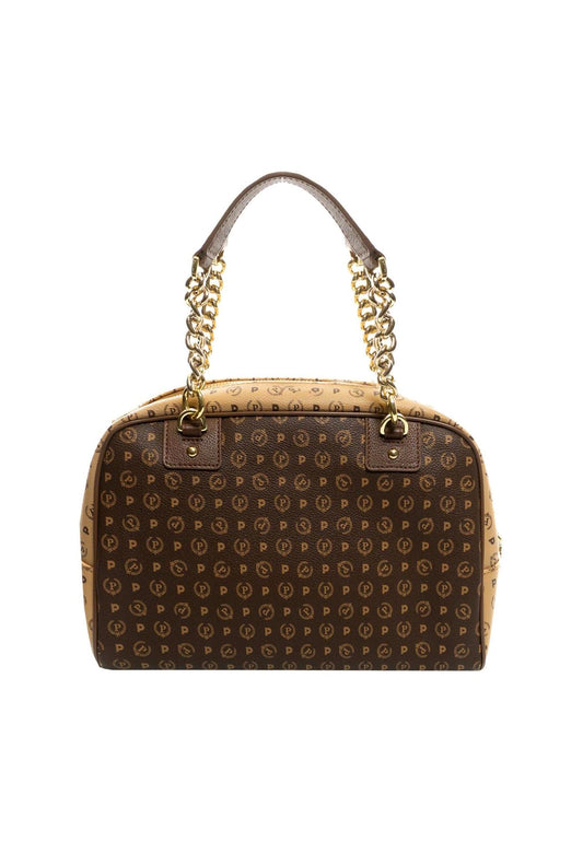 POLLINI Borsa Satchel Marrone Crema TE8491PP0FQ5330A - Sandrini Calzature e Abbigliamento