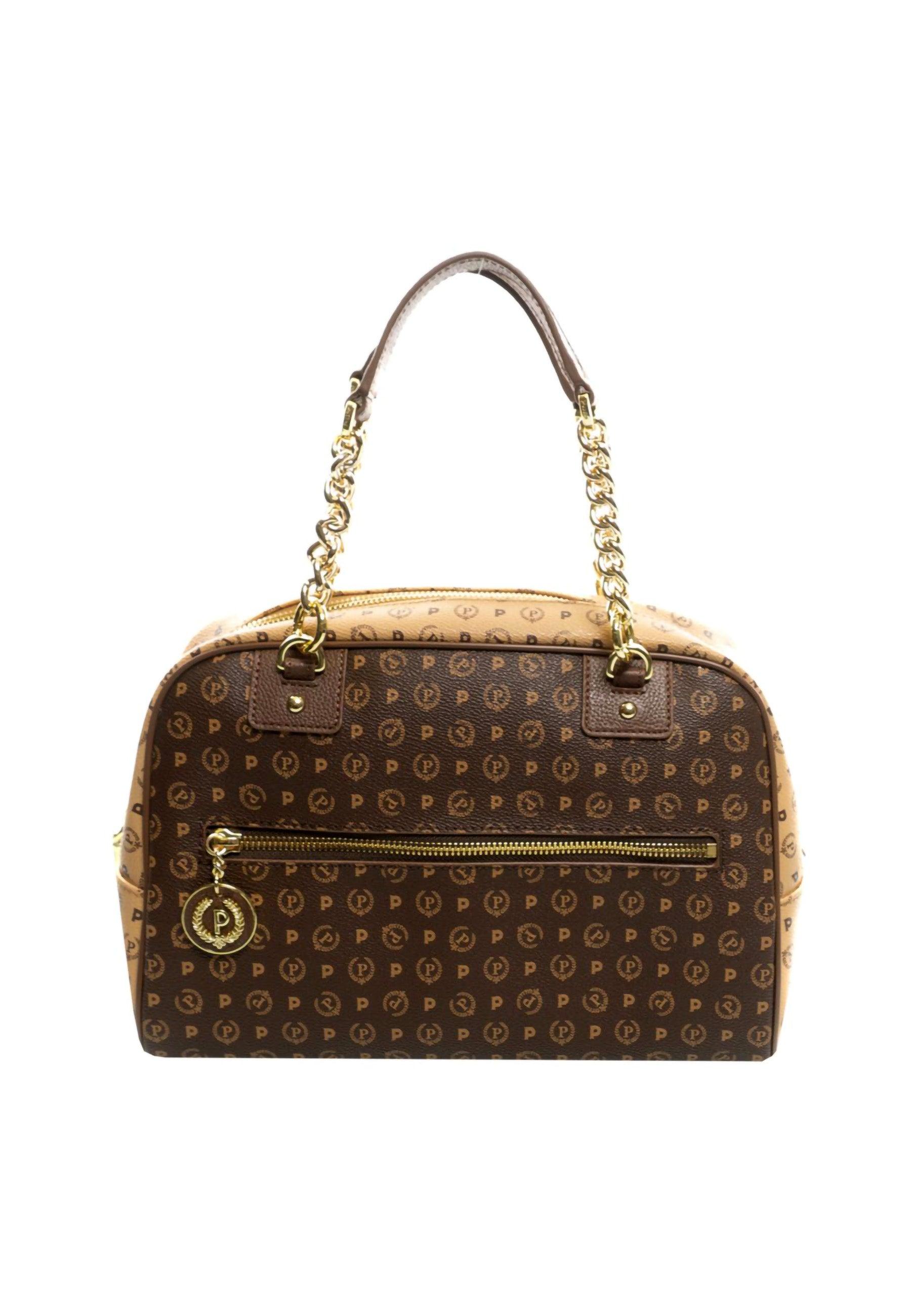 POLLINI Borsa Satchel Marrone Crema TE8491PP0FQ5330A - Sandrini Calzature e Abbigliamento