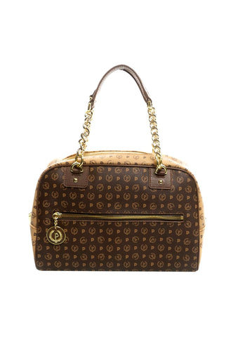 POLLINI Borsa Satchel Marrone Crema TE8491PP0FQ5330A - Sandrini Calzature e Abbigliamento