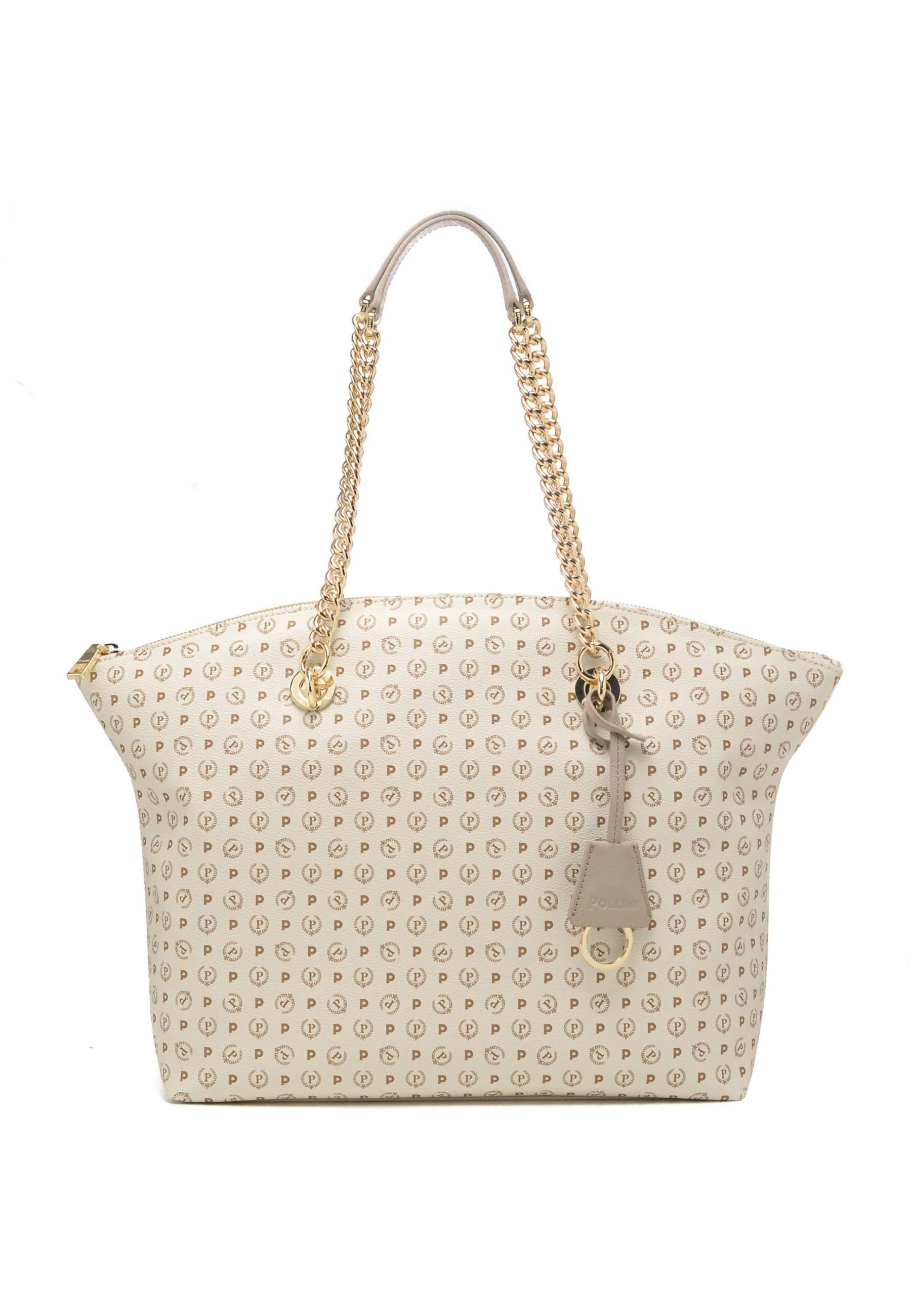POLLINI Borsa Tote Avorio Ghiaccio TE8408PP02Q1110A - Sandrini Calzature e Abbigliamento