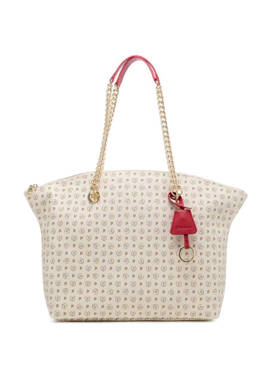 POLLINI Borsa Tote Avorio Rosso TE8408PP02Q1110B - Sandrini Calzature e Abbigliamento