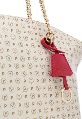 POLLINI Borsa Tote Avorio Rosso TE8408PP02Q1110B - Sandrini Calzature e Abbigliamento