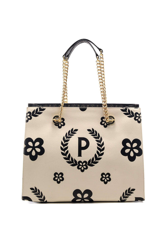 POLLINI Borsa Tote Big Avorio Nero TE8472PP0DQ1E00C - Sandrini Calzature e Abbigliamento