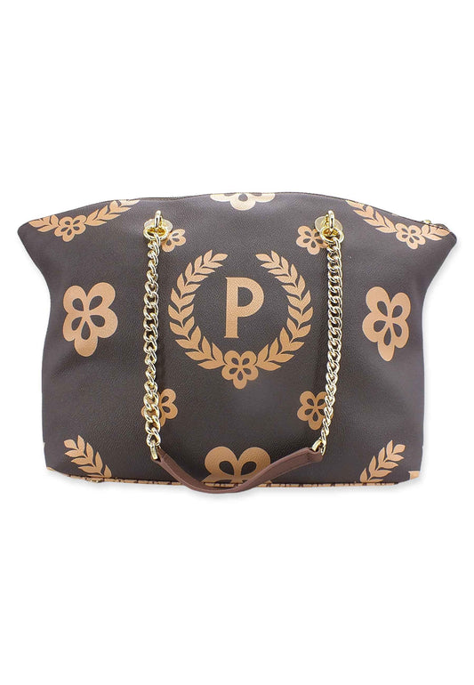 POLLINI Borsa Tote Big Cream Marrone TE8408PP02Q1E11A - Sandrini Calzature e Abbigliamento