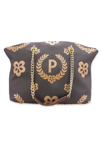 POLLINI Borsa Tote Big Cream Marrone TE8408PP02Q1E11A - Sandrini Calzature e Abbigliamento
