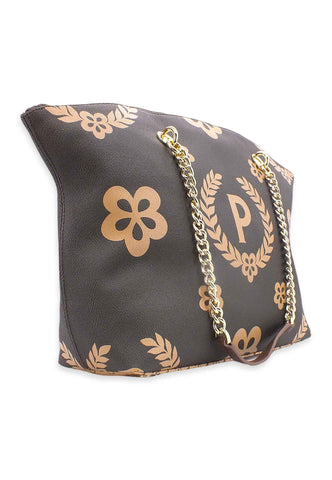 POLLINI Borsa Tote Big Cream Marrone TE8408PP02Q1E11A - Sandrini Calzature e Abbigliamento