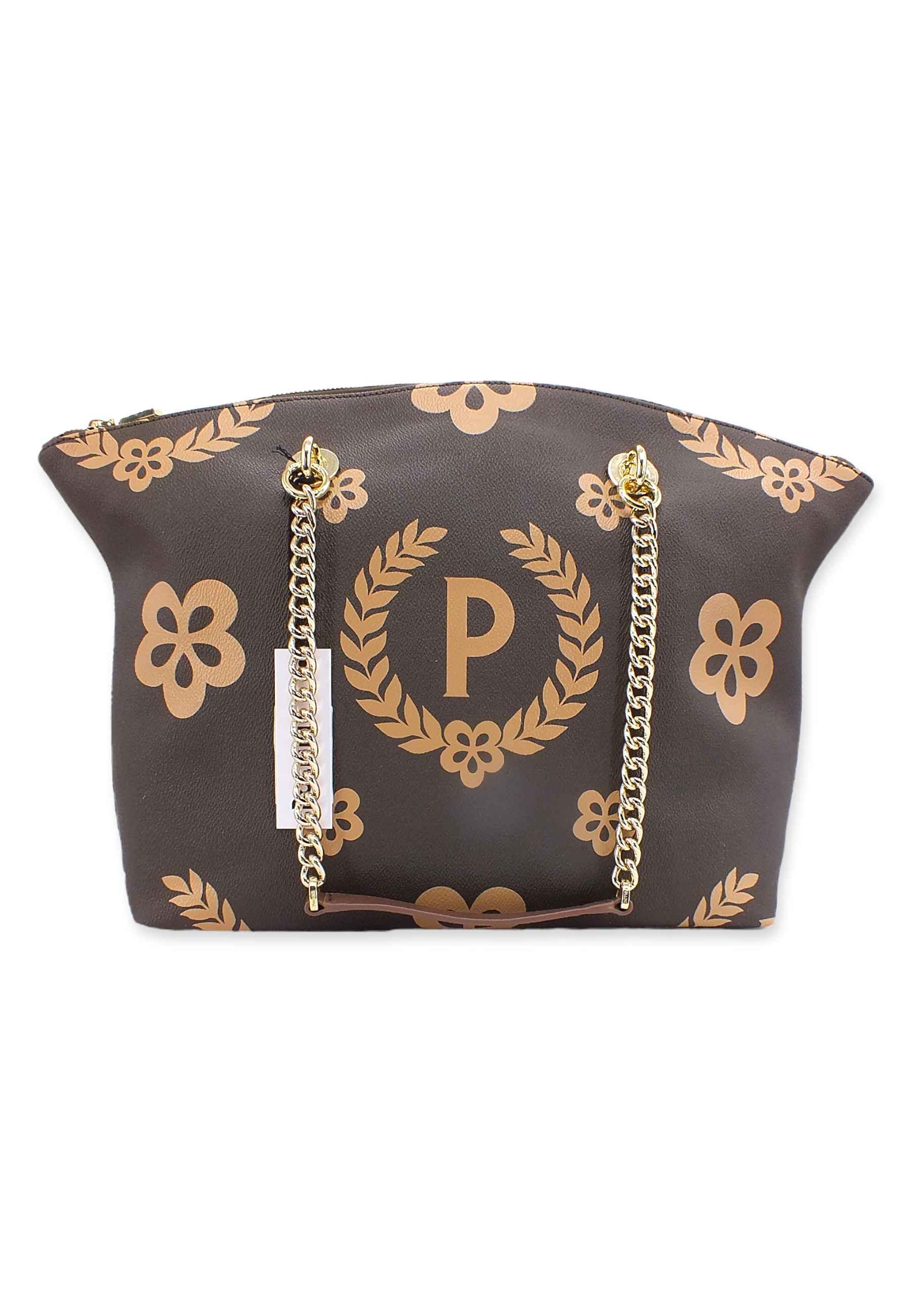 POLLINI Borsa Tote Big Cream Marrone TE8408PP02Q1E11A - Sandrini Calzature e Abbigliamento
