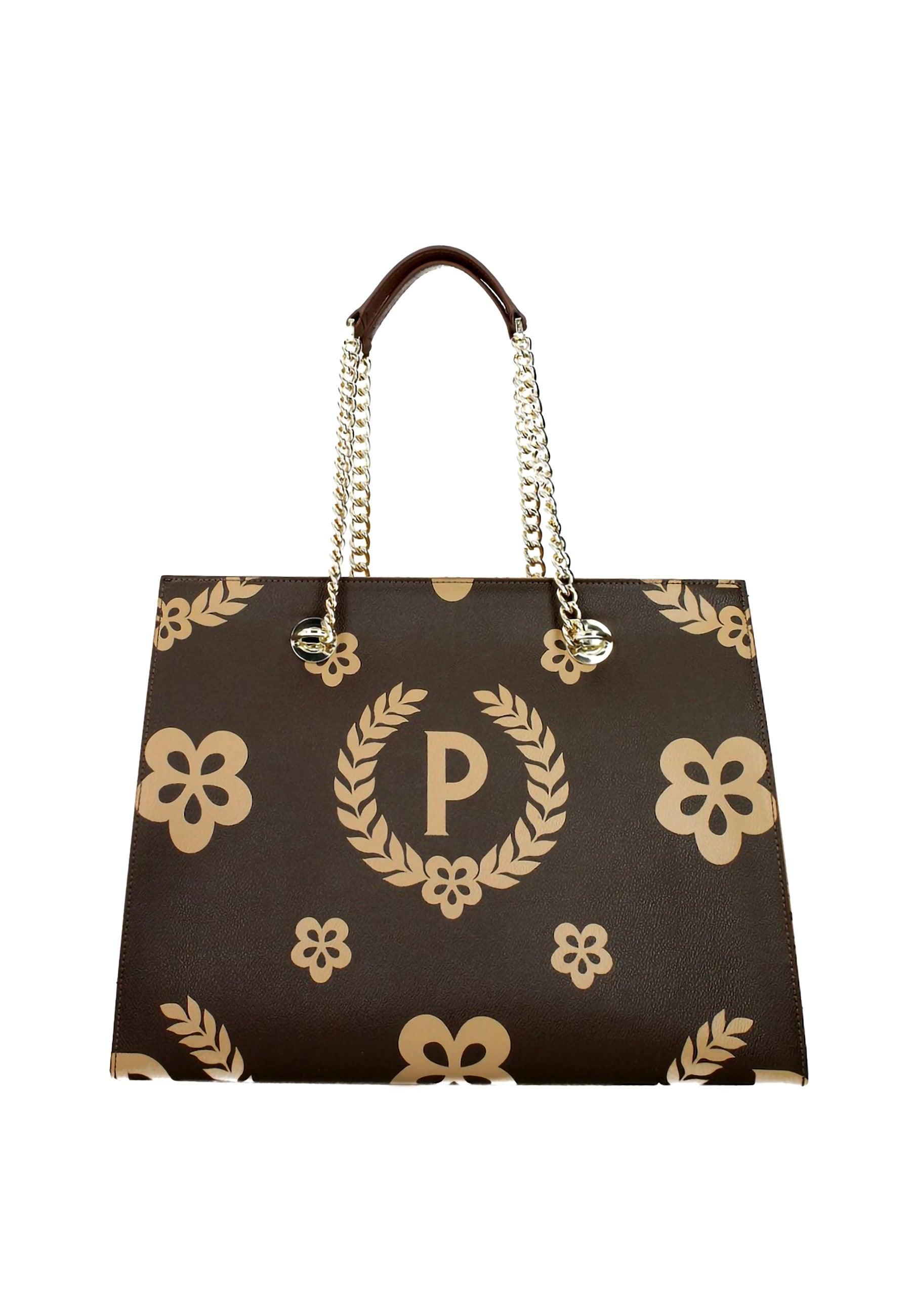 POLLINI Borsa Tote Big Crema Marrone TE8472PP0DQ1E11A - Sandrini Calzature e Abbigliamento
