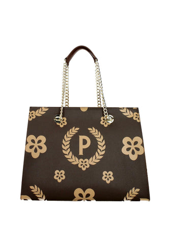 POLLINI Borsa Tote Big Crema Marrone TE8472PP0DQ1E11A - Sandrini Calzature e Abbigliamento