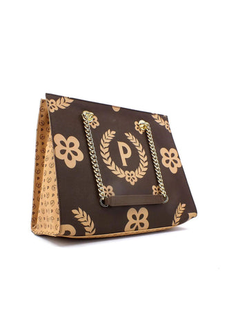 POLLINI Borsa Tote Big Crema Marrone TE8472PP0DQ1E11A - Sandrini Calzature e Abbigliamento