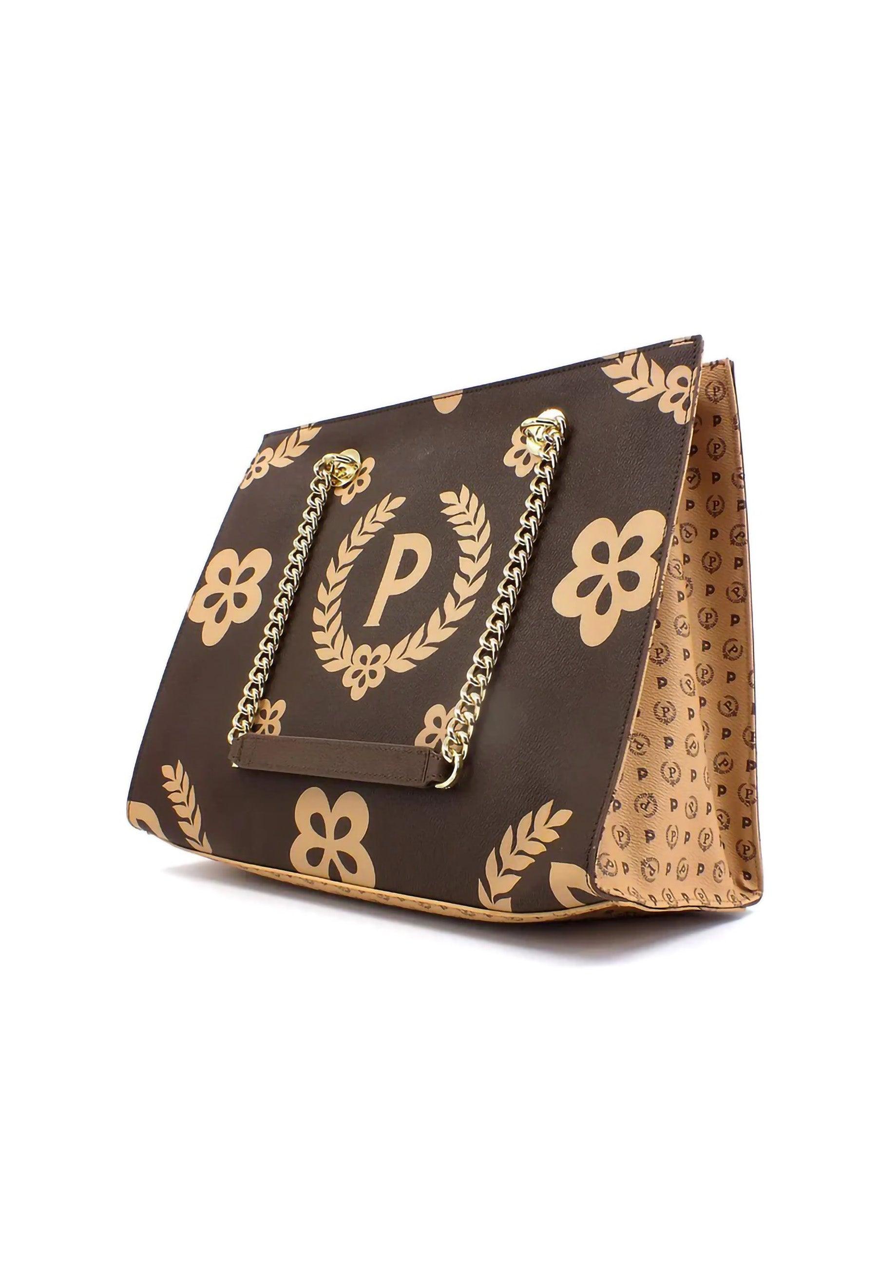 POLLINI Borsa Tote Big Crema Marrone TE8472PP0DQ1E11A - Sandrini Calzature e Abbigliamento